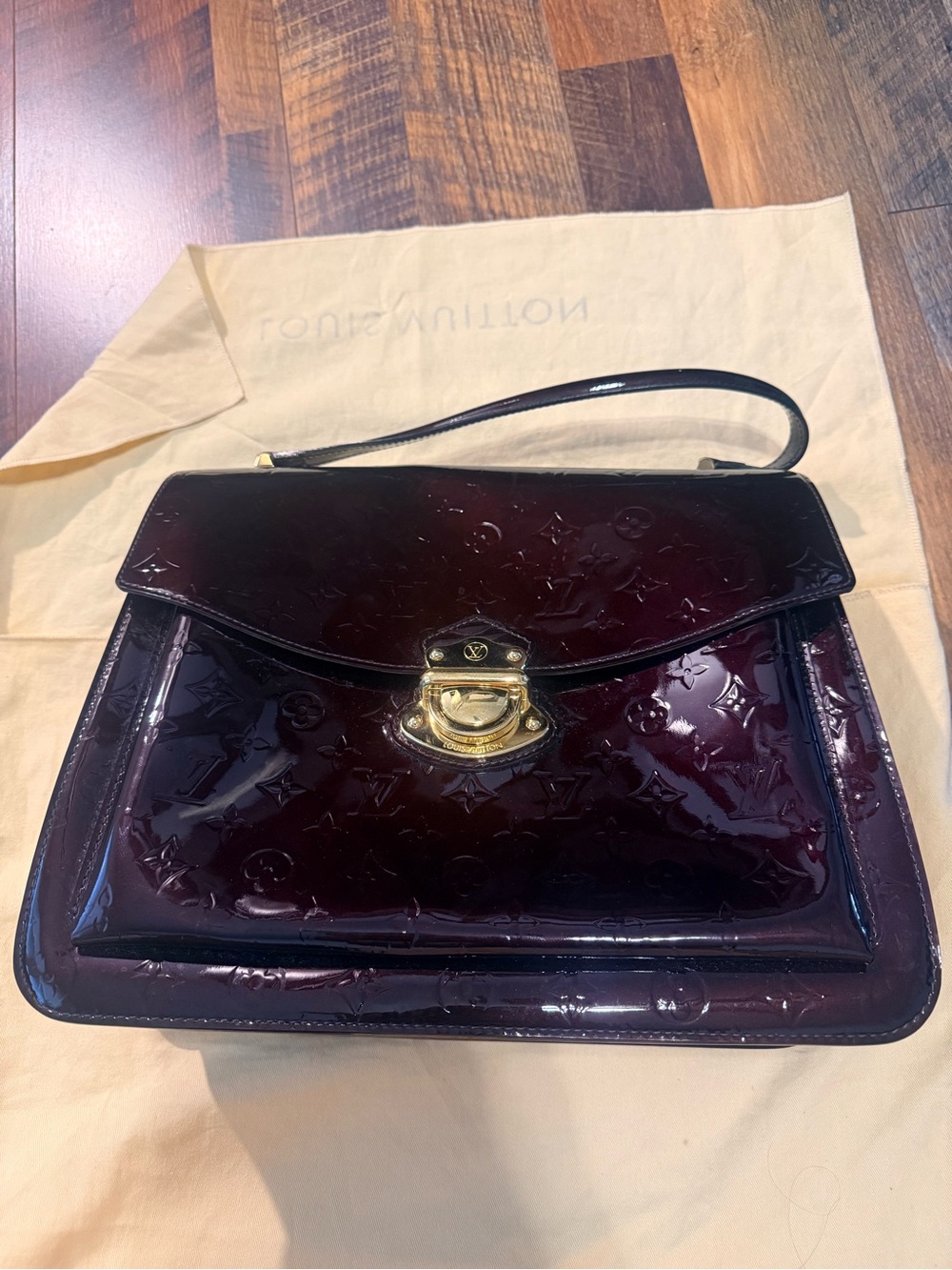 Louis Vuitton Miranda Gm Vernis Amarante Bag- AUTHENTIC